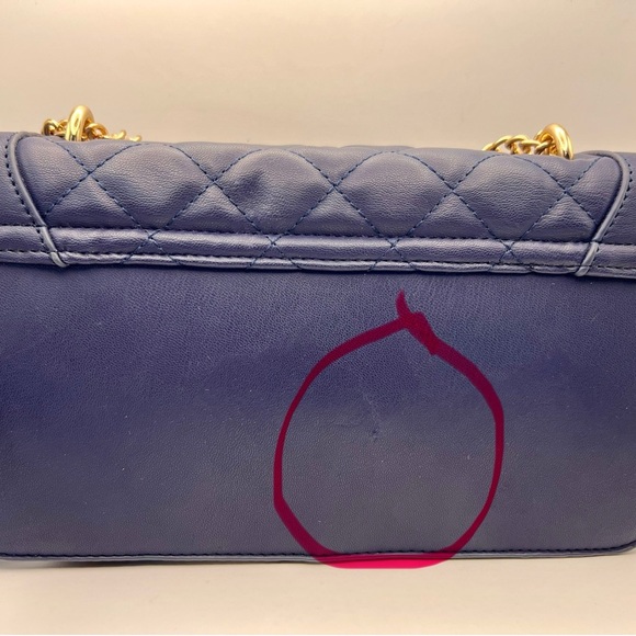 Badgley Mishka Navy Quilted Chain Shoulder Bag - Picture 2 of 6